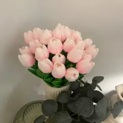 10pcs Artificial Pink Tulips Real Touch Spring Flowers Easter Home Decor Wedding Party Decoration