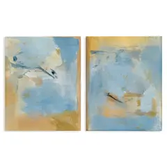 Stupell Industries Light Blue Pastel Gold2 pc Canvas Wall Art Set Design by Victoria Barnes