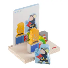HABA Wooden Stacking Toy and STEM Wood Building Blocks for Kids, Fire Brigade Montessori Toys for 2-4 Years and up, Made in Germany Multicolor