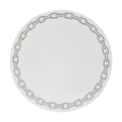 Leatherette Chain Design Placemat Set of 4 Silver