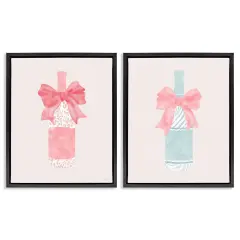 Stupell Industries Animal Patterned Champagne Bottles 2pc Floating Frame Set By Natalie Carpentieri