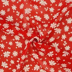 1 Yard Red or Ivory Hi Multi Chiffon Sheer Lightweight Apparel Fabric, 58/60" Wide