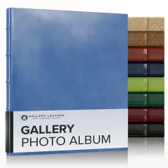 Gallery Leather Photo Album 4x6-3 Ring Binder Photo Album, 60 Pages for 120 Photos, Fillable, Can Fit 8x10 and 5x7 Photos, Handcrafted - 11.75 x 10.5 " Acadia Hydrangea