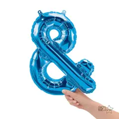 NorthStar Balloons&reg; 16 Inch Ampersand Blue Air Fill Only
