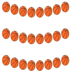 3PCS Basketball Party Supplies Party Banners - Sports Basketball Game Party Decorations - Basketball Baby Shower/Birthday Party Garland Wall Decorations Photo Props
