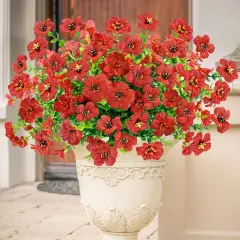 10 Bundles Summer Bushes Artificial Flowers Outdoor