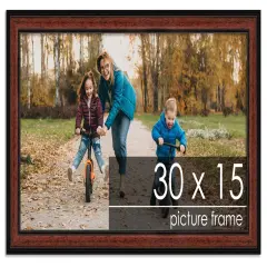Panoramic Decor Brown Picture Frame - UV Acrylic, Foam Board Backing, Hanging Hardware