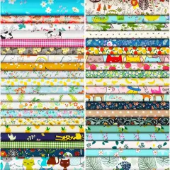 40 Pcs 10 x 10 Inches Animal Floral Cotton Fabric Bundle Squares Precut