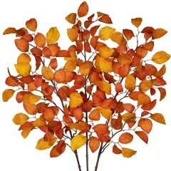 3PCS Artificial Fall Leaves Stems
