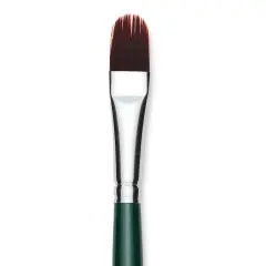 Silver Brush Ruby Satin Synthetic Brush - Filbert Comb, Size 1/2", Short Handle