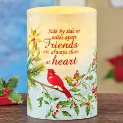 Collections Etc LED Lighted Cardinal Friend Tabletop Candle