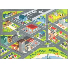 KC Cubs: Educational Rug: City Streets Road Map - 8x10' Playmat - Interactive Toy Car Route, Activity Area Carpet, Bedroom-Classroom, Baby-Toddler-Kid