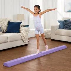 Best Choice Products 9ft Folding Medium-Density Foam Floor Balance Beam for Gymnastic and Tumbling Purple