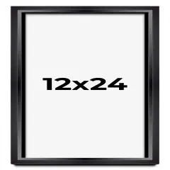 Panoramic Minimalist Shadow Box Black Picture Frame - UV Acrylic, Backing, Hanging Hardware