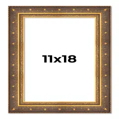 Museum Gold Picture Frame - UV Acrylic, Foam Board Backing, Hanging Hardware