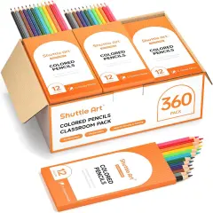 360 PCS Colored Pencils Bulk, 12 Assorted Colors, Pack of 30, Break-resistant, Pre-sharpened Colored Pencils for Kids, Bulk Pack School Supplies for Teachers & Students