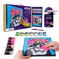 OKTO Clay-by-Numbers Kit &ndash; &ldquo;Raccoon&rdquo; (11.4&rdquo; x 11.4&rdquo;)