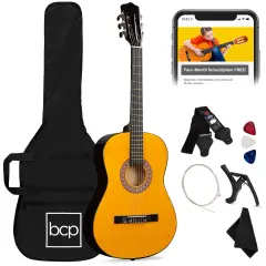 Best Choice Products 38in Beginner Acoustic Guitar Starter Kit w/ Gig Bag, Strap, Strings Natural