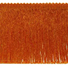 5 Yards of 4" Metallic Chainette Fringe Trim | 5 yard cut Orange