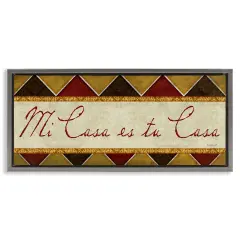 Stupell Industries Bienvenida Mi Casa Tu Casa Framed Floater Canvas Wall Art Gray Floater Frame