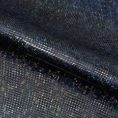 Shattered Glass Foiled Spandex Fabric Black/Black