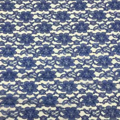1 Yard Royal Blue Rachelle Lace Fabric For Table Runners Curtains Overlays Crafts Decor 58&Prime;-60&Prime; Wide