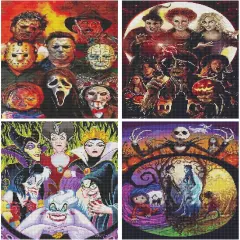 4 Pack Cartoon Diamond Painting Kits for Adults Beginners