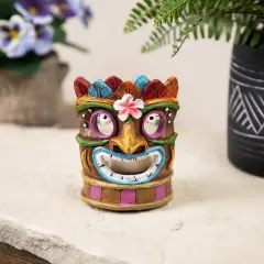 Northlight Floral Tiki Mask Tea Light Candle Holder - 4.5" - Multicolor