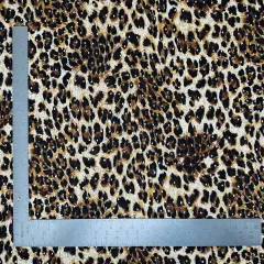 1 Yard ITY Knit Animal Print with Sequins Stretch Fabric Shiny Apparel Use 58/60 Inch Width Brown