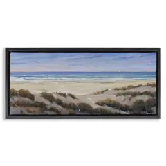 Stupell Industries Grassy Beach View Floater Framed Canvas Wall Art Design by Regina Moore 