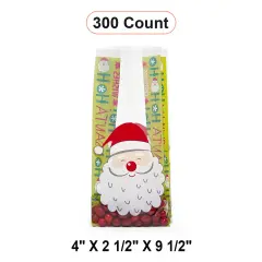 Christmas Themed Cello Bags for Gifts 4&rdquo; x 2.5&rdquo; x 9.5&rdquo;