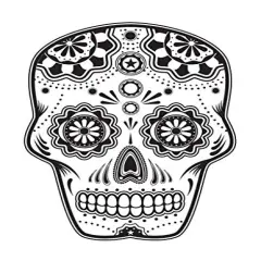 Sugar Skull Halloween Edible Icing Image Cake Topper (7.5 inch Round)