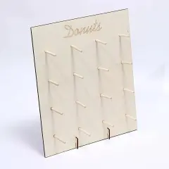 19" Natural Rectangle Wood Board Donut Wall DISPLAY STANDS Party Decorations