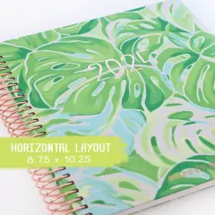 2025 Planner - Horizontal Layout, Spiral Bound - "Tropical Greens" (#111)