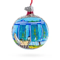 Art Science Museum, Marina Bay, Singapore Glass Ball Christmas Ornament 3.25 Inches