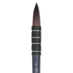 Winsor & Newton Professional Watercolor Synthetic Squirrel Brush - Quill, Short Handle, Size 3