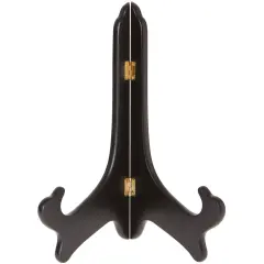 Bard's Hinged Black MDF Wood Plate Stand, 11" H x 8.5" W x 6" D (For 10" - 14" Plates)