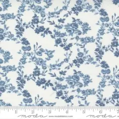Nantucket Summer Cream Blue Surfside Small Floral 44"/45" Fabric Per Yard