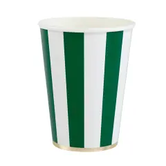 EMERALD GREEN SIGNATURE CABANA STRIPE CUPS