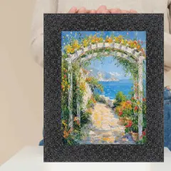 Modern Retro Glossy Black Glitter Picture Frame 40x40 frame