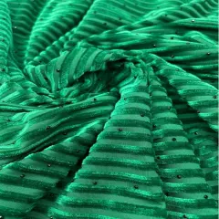 1 Yard Kelly Green Stripe Silk Korea Stretch Velvet Fabric for Dresses Skirts Apparel DIY