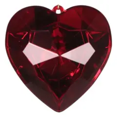 6" Acrylic Heart Jewel Ornament: Ruby