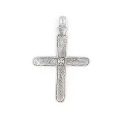 The Bead Chest Addis Ethiopian Silver Cross Pendant (80x50mm)