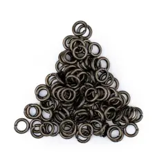 The Bead Chest Black 6mm Round Open Jump Rings, Pack of 100