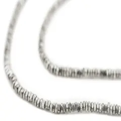 The Bead Chest Silver Faceted Square Heishi Beads (2.5mm)