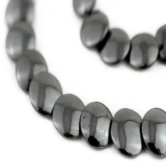 The Bead Chest Flat Round Disk Non-Magnetic Hematite Beads 12mm Grey Gemstone 16 Inch Strand