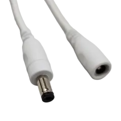 3 foot long DC power plug extension - 5.5mm/2.1mm plug - White