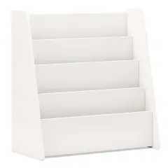 Costway 4-tier Kids Wooden Bookshelf Toddlers Book Rack with Deep Shelves Natural/White