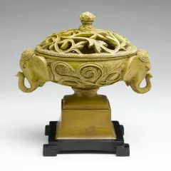 AA Importing Elephant Bowl with Decorative Lid Brown