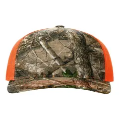 Richardson&reg; Five-Panel Printed Trucker Cap Rea Edge/Neon Orange